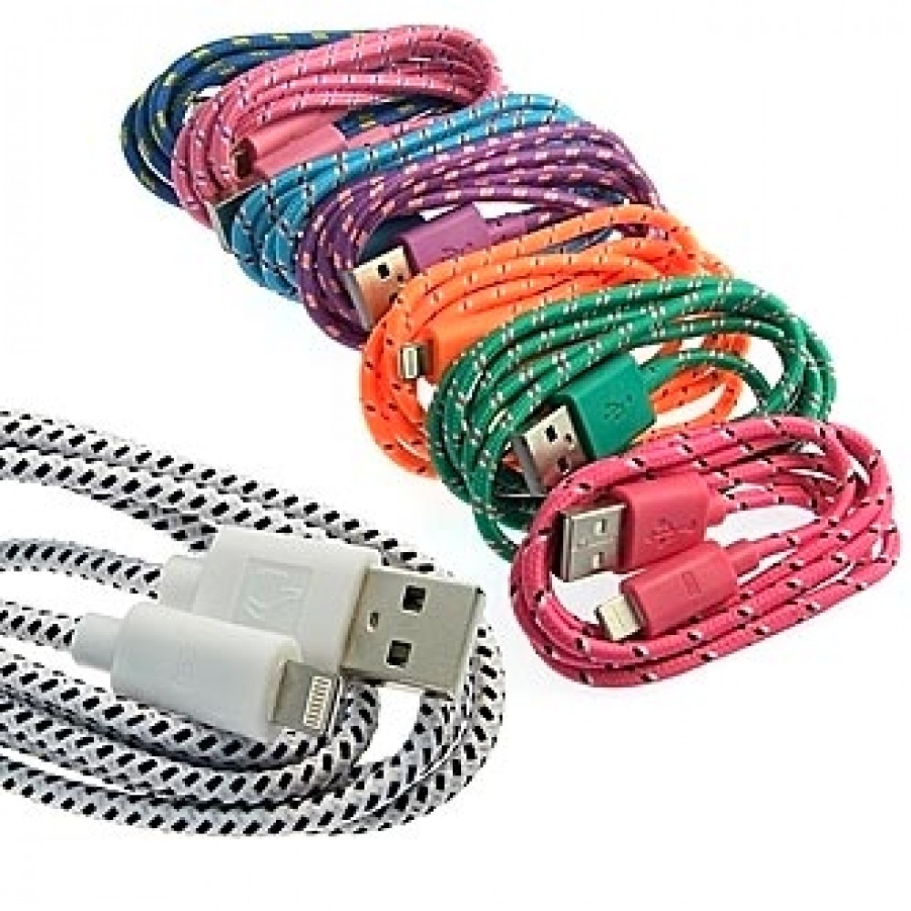 USB to iPhone5 round braid 1m