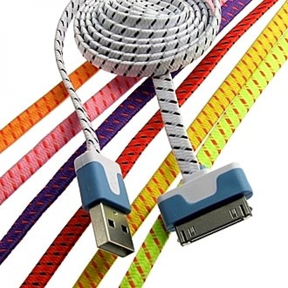 USB to iPhone4 Flat braid 1m