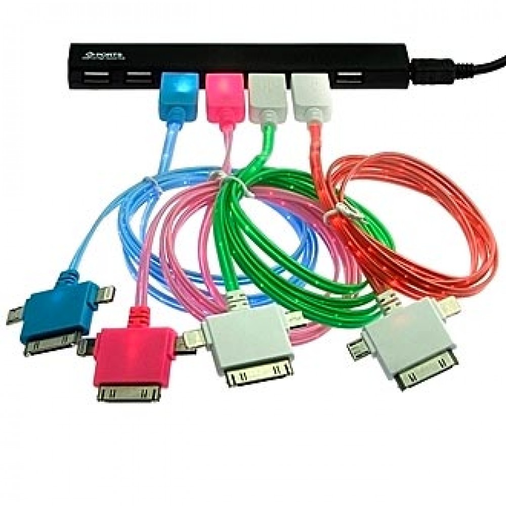 MicroUSB/iphone 4/5 Flat Light 1m