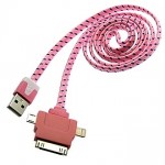 MicroUSB/iPhone 4/5 Flat FB 1M