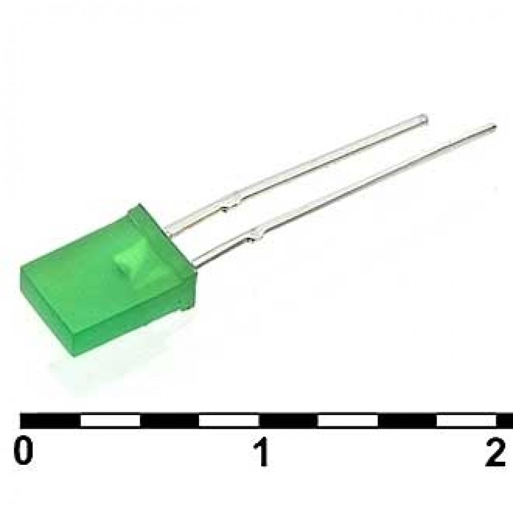 2x5x7 green 30mcd 2,1v